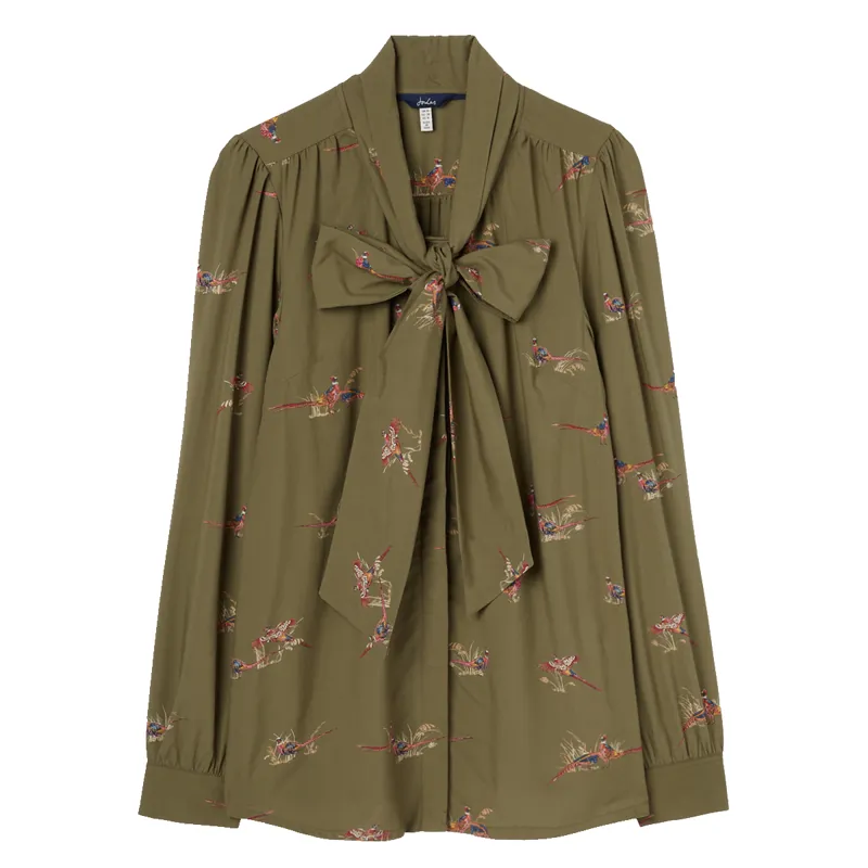 Joules Ladies Everly Tie Neck Blouse - Heritage Pheasants